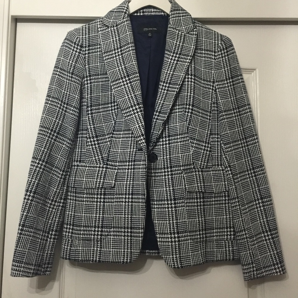 Jones New York Size 2P Plaid Blazer